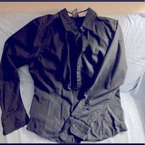 Ladies Large George long sleeved button down